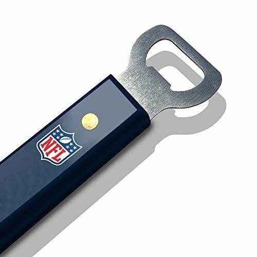 NFL-branded bottle opener with metal tip.